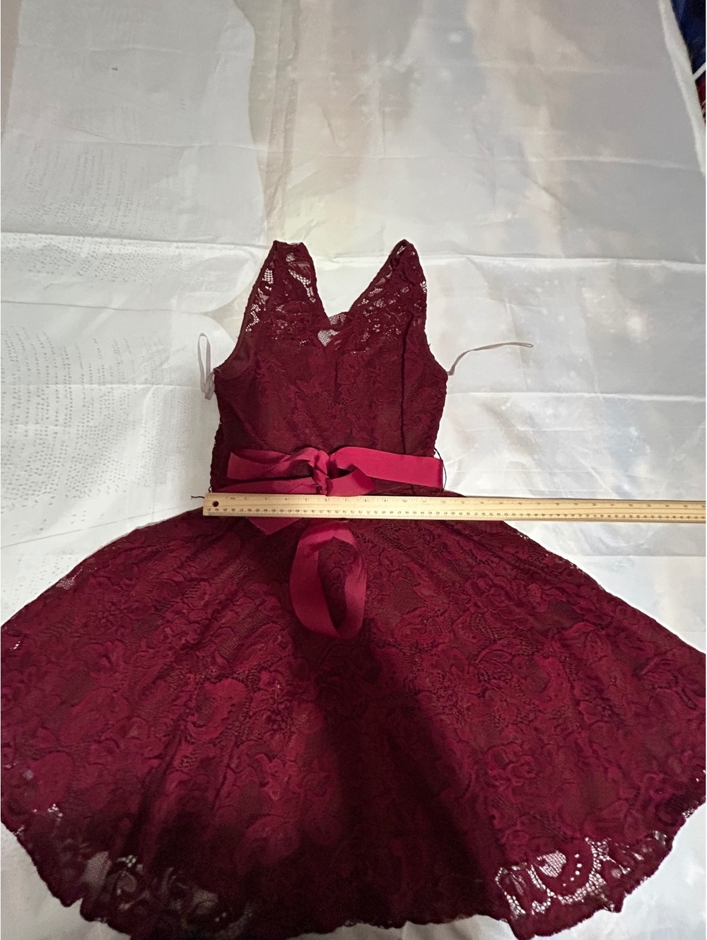 La Scala burgundy lace dress CLOTHING00133